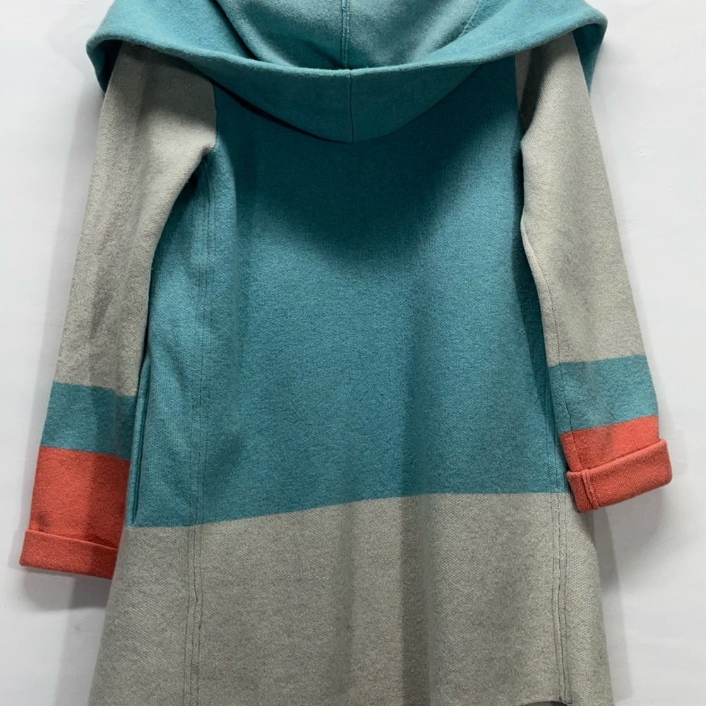 ANTHROPOLOGIE FIELD FLOWER ALPINE WOOL HOODED CARDIGAN WOMEN XS BLUE OVERSIZED - Picture 3 of 8